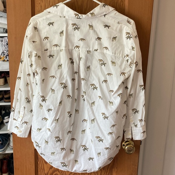 Madewell oversized White Button Up Shirt Leopard pattern - Picture 4 of 4